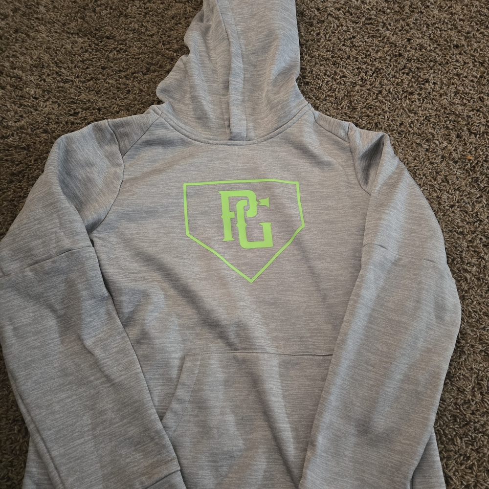 Gray Hoodie with Neon Green Logo